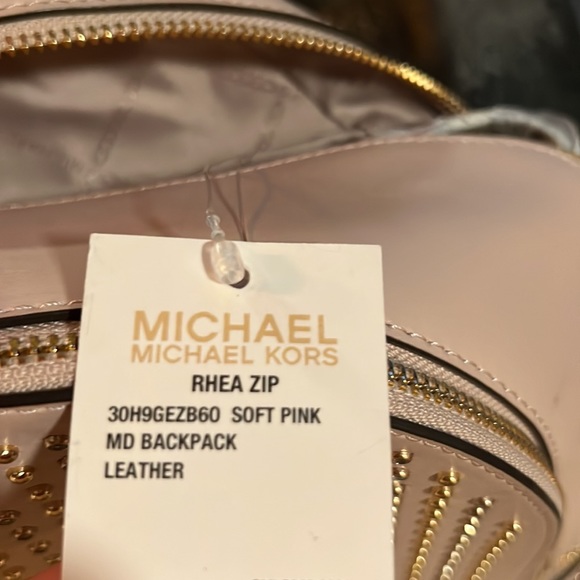 Michael Kors Rhea Zip Soft Pink Backpack (Leather)